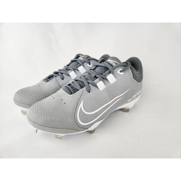 New Nike Hyper diamond 4 Elite React Metal Softball Cleats Gray Womens Size 7 - Picture 4 of 9